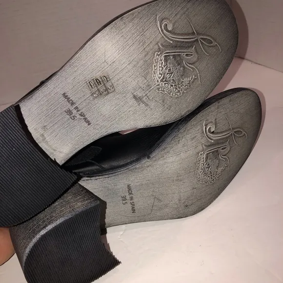 Free People Black Leather Essential Chelsea Heeled Boots Shoes 9.5/39.5