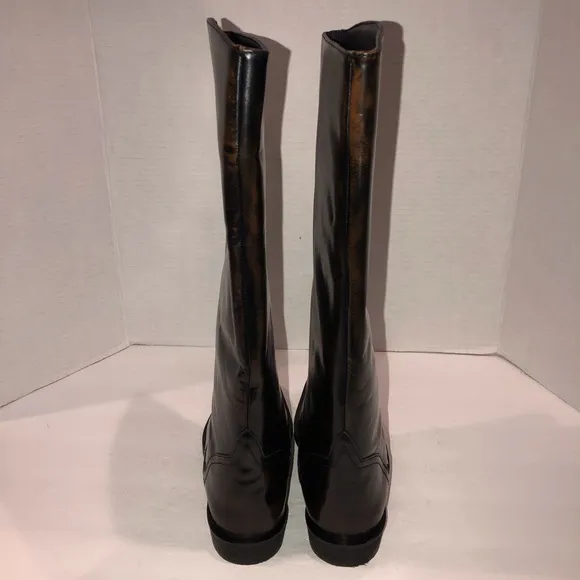 Free People Black/Brown Like Lightning Tall Riding Boots Shoes sz 6.5