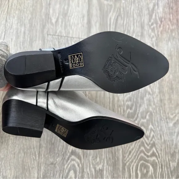 FREE PEOPLE Borderline Western Silver Boots 37