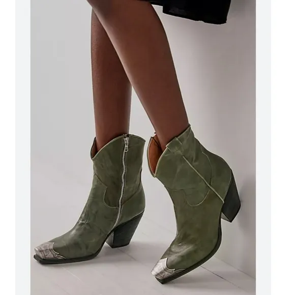Free People Brayden Western Boots Leather
