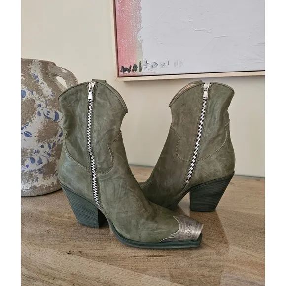 Free People Brayden Western Boots Leather