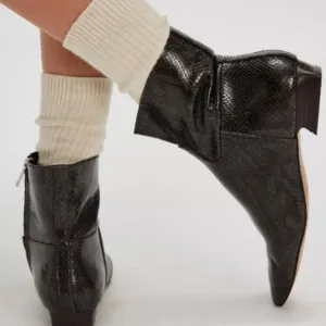 Free People Easy Does It Snake Print Ankle Boot - Brand New