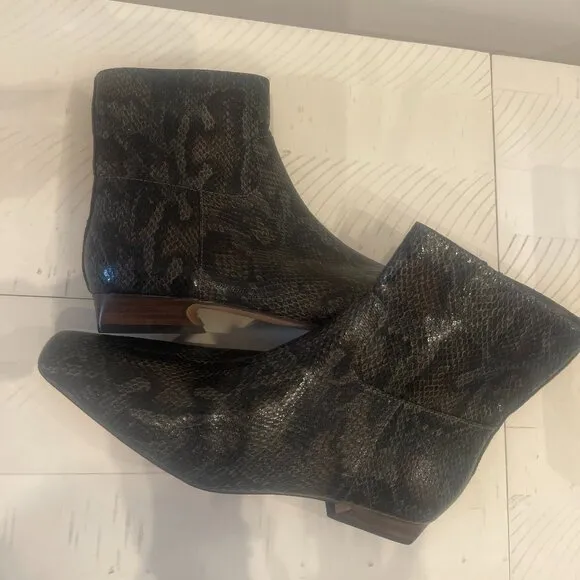 Free People Easy Does It Snake Print Ankle Boot - Brand New