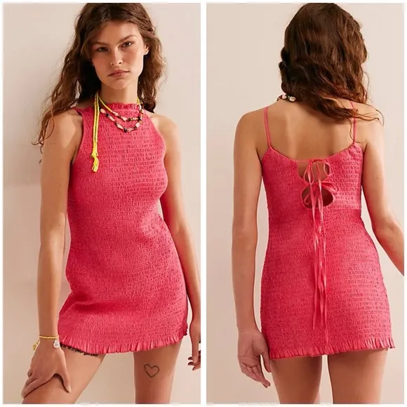 FREE PEOPLE Iyla Smocked Mini - Camellia