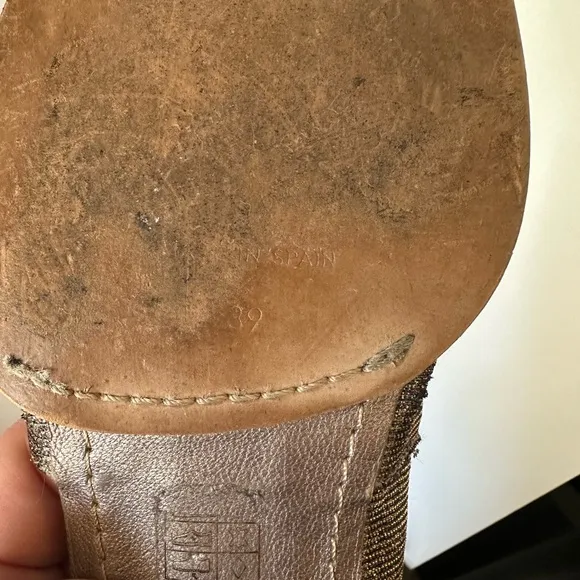 Free People Lucca Oxford Slip On Metallic Shoes Size 39 US 8.5-9