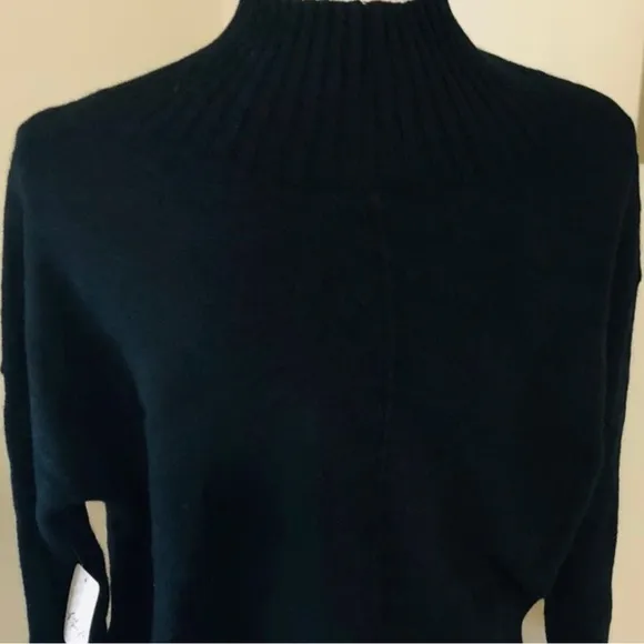 FREE PEOPLE Mock Neck Black 100% Angora Sweater Sz XS - NWT