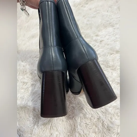 Free People Naomi Ankle Heel Boot Leather - Size 10