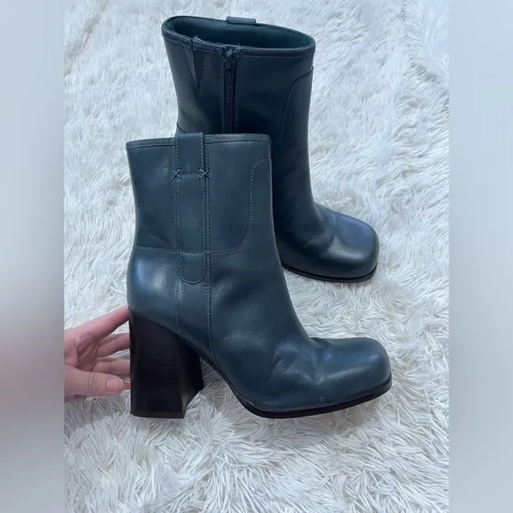 Free People Naomi Ankle Heel Boot Leather - Size 10