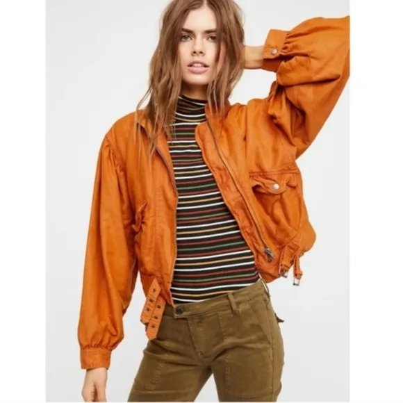 Free People Poet Jacket in Burnt Orange Size XS