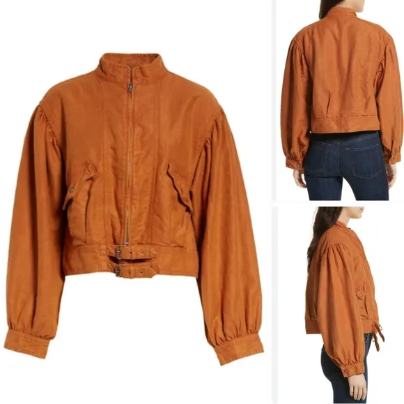 Free People Poet Jacket in Burnt Orange Size XS