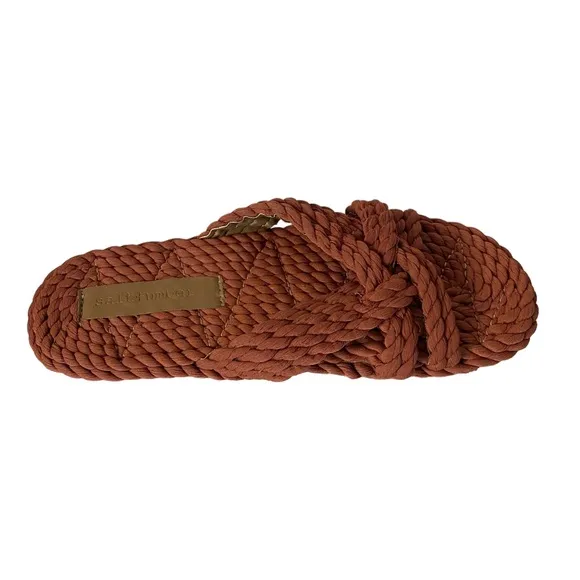 Free people Salt   Umber Woven Slide Braided Sandals Size 7