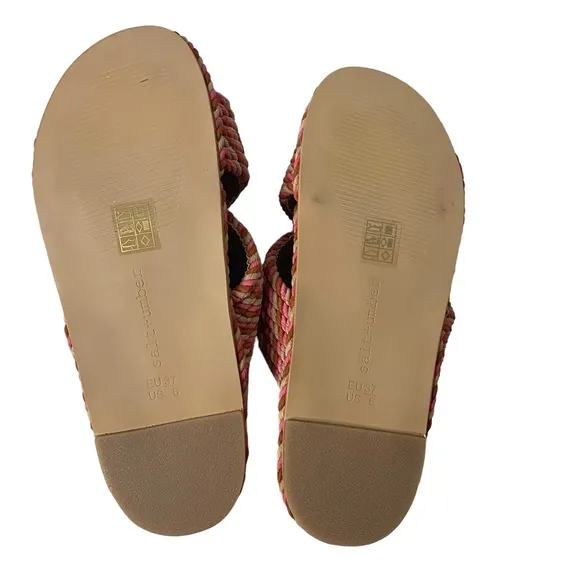 Free people Salt   Umber Woven Slide Braided Sandals Size 7