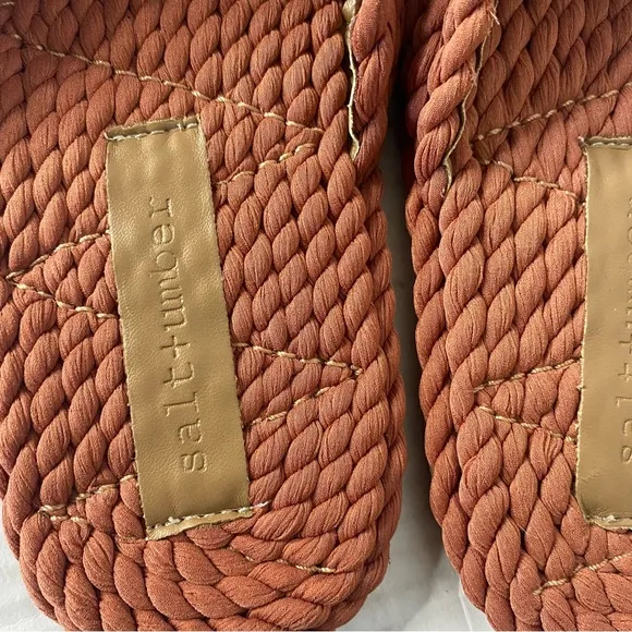 Free people Salt   Umber Woven Slide Braided Sandals Size 7