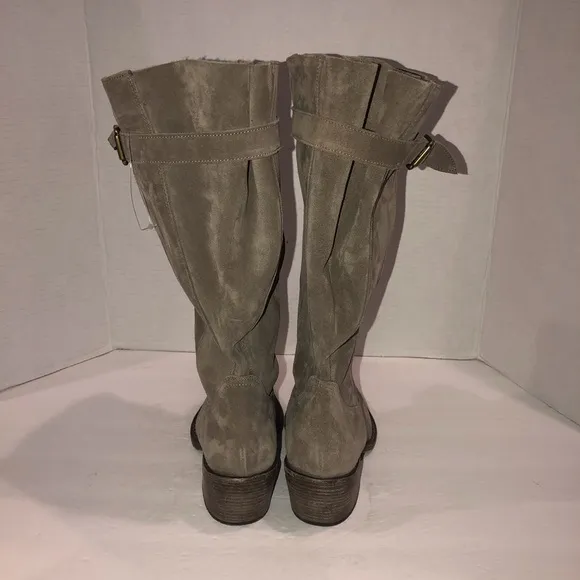 Free People Stone Suede Extra Slouchy Western Cowboy Boots Shoes sz 9/39