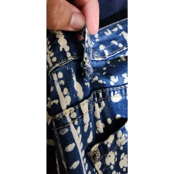 Free People Stripe Bali Flare Stretch Jean Women’s Blue Sz 27 Garage-Color Halo