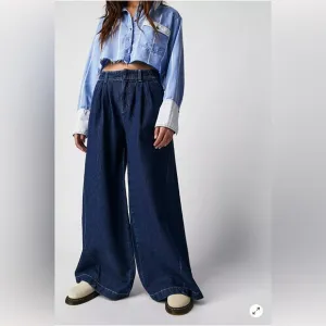 Free People We The Free Equinox Wide Leg Denim Trousers