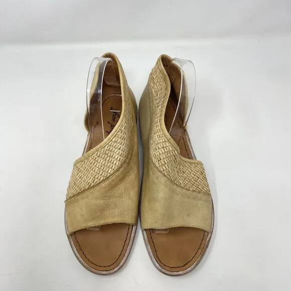 Free People Womens Size EU 38 US 8 Brown Mont Blanc Woven Textured Tan Sandals