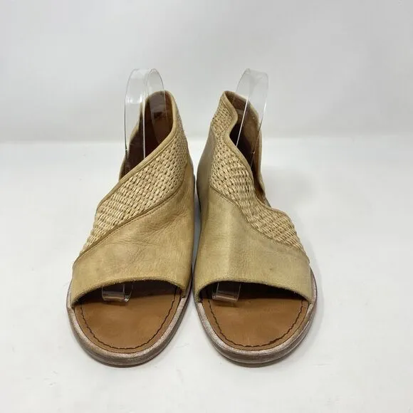 Free People Womens Size EU 38 US 8 Brown Mont Blanc Woven Textured Tan Sandals