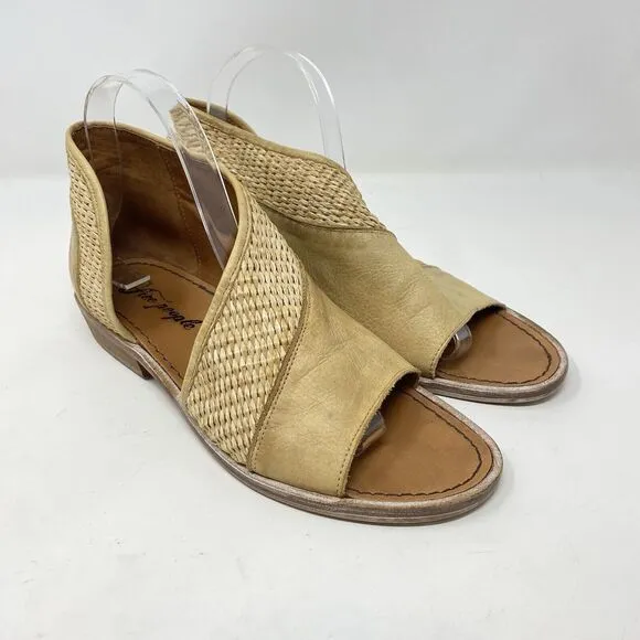 Free People Womens Size EU 38 US 8 Brown Mont Blanc Woven Textured Tan Sandals