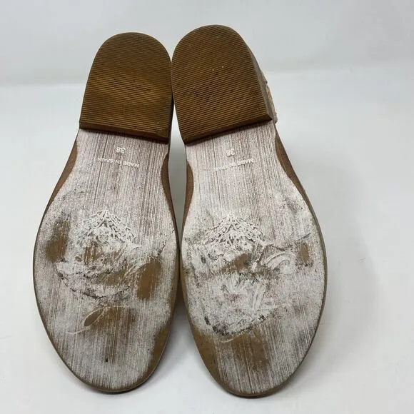 Free People Womens Size EU 38 US 8 Brown Mont Blanc Woven Textured Tan Sandals