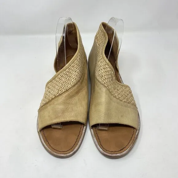 Free People Womens Size EU 38 US 8 Brown Mont Blanc Woven Textured Tan Sandals