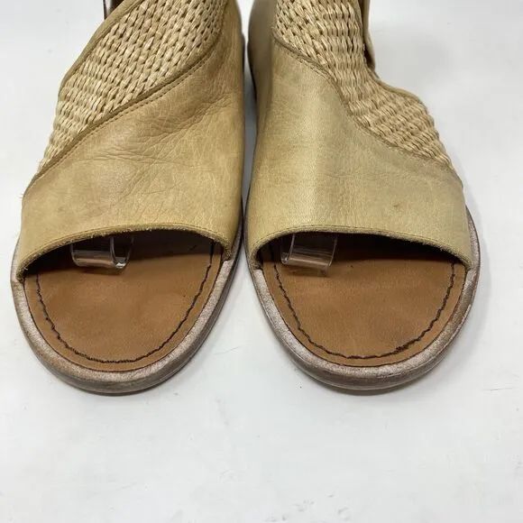 Free People Womens Size EU 38 US 8 Brown Mont Blanc Woven Textured Tan Sandals
