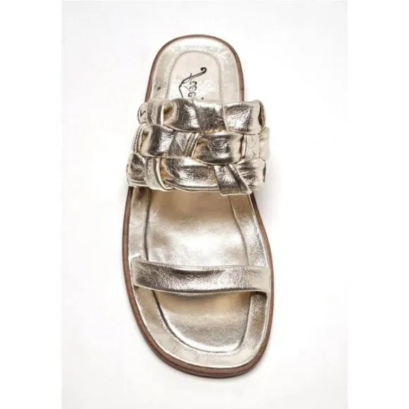 FREE PEOPLE Woven River Sandals / Platina Gold