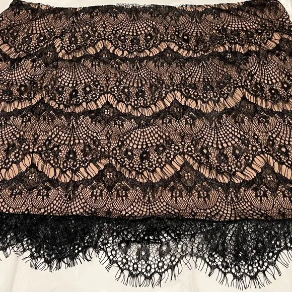 Free People Zoey Lace Mini Skirt in Black Combo size 12 NWT