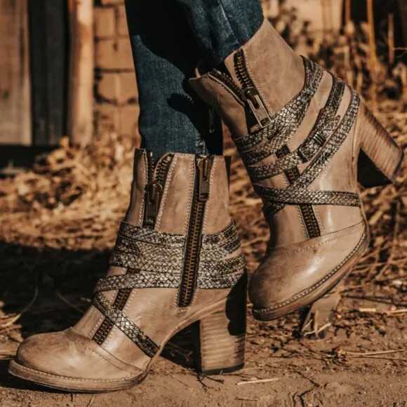 FREEBIRD by Steven Balboa Boot in Ice Multi Leather Women's Size 8