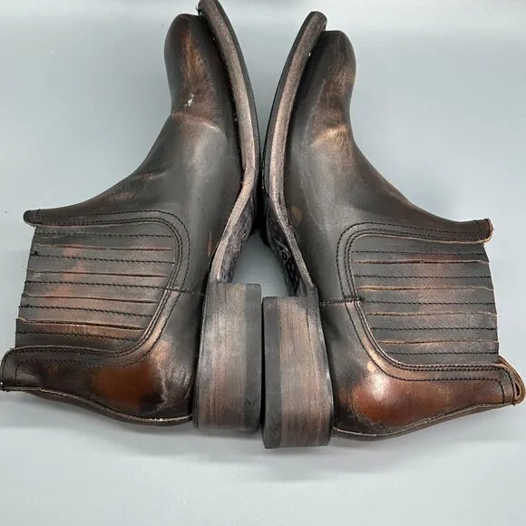 Freebird By Steven Fm-Argo Men's 8 Brown Leather Slip On Ankle Chelsea Boots