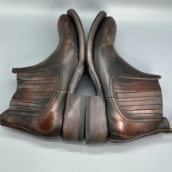 Freebird By Steven Fm-Argo Men's 8 Brown Leather Slip On Ankle Chelsea Boots