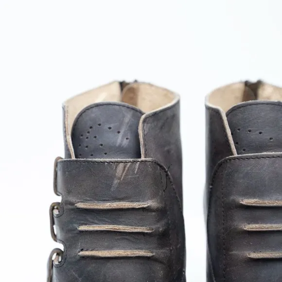 Freebird Charcoal Colored Heeled &quot;Malbec&quot; Leather Booties