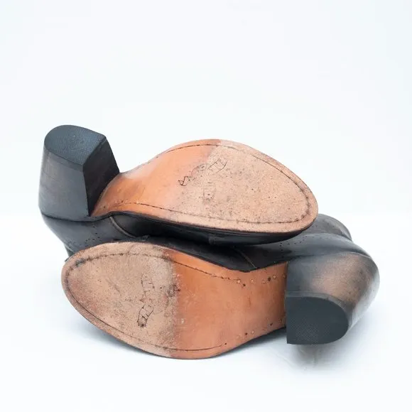 Freebird Charcoal Colored Heeled &quot;Malbec&quot; Leather Booties
