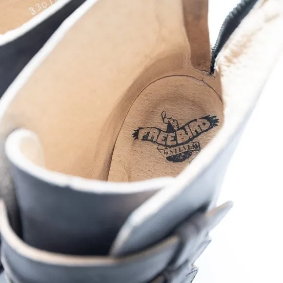Freebird Charcoal Colored Heeled &quot;Malbec&quot; Leather Booties