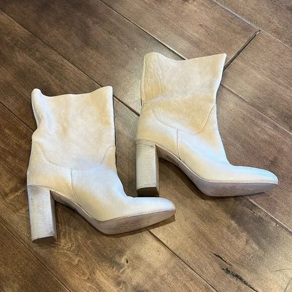 Free People Dakota Heel Boot Ankle Slouch Leather EU 40 US 10