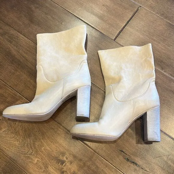 Free People Dakota Heel Boot Ankle Slouch Leather EU 40 US 10
