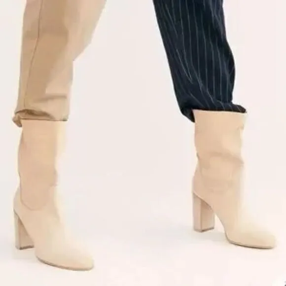 Free People Dakota Heel Boot Ankle Slouch Leather EU 40 US 10