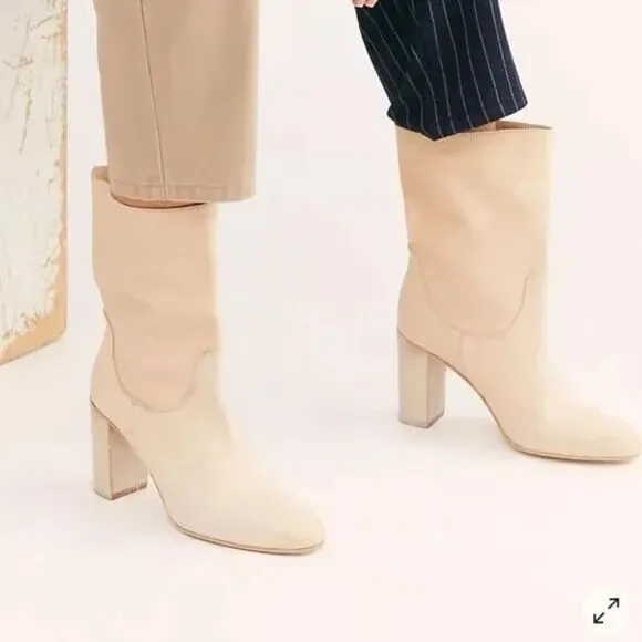 Free People Dakota Heel Boot Ankle Slouch Leather EU 40 US 10