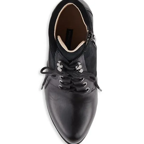 French Connection Sarina Lace Up Bootie Leather Ankle Padded Boots Mobwife Gloss