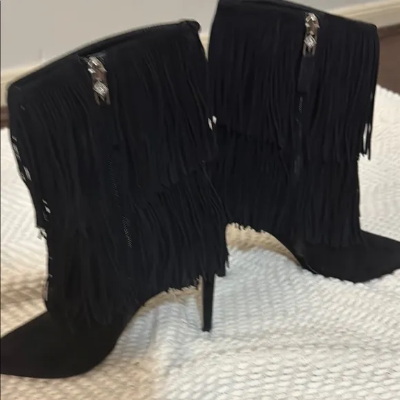 Fringe Black Women's Boots