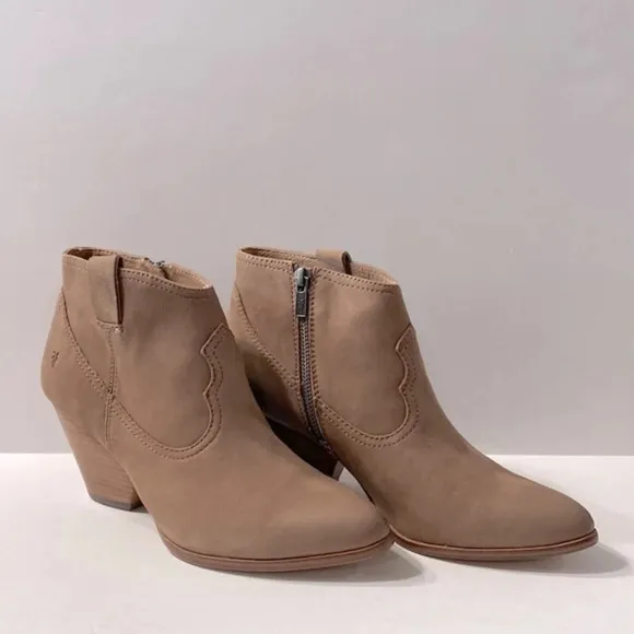 Frye &quot;NEW&quot; Western Dusty Rose Rory Leather Cowboy Pointed Toe Ankle Boots Size 9