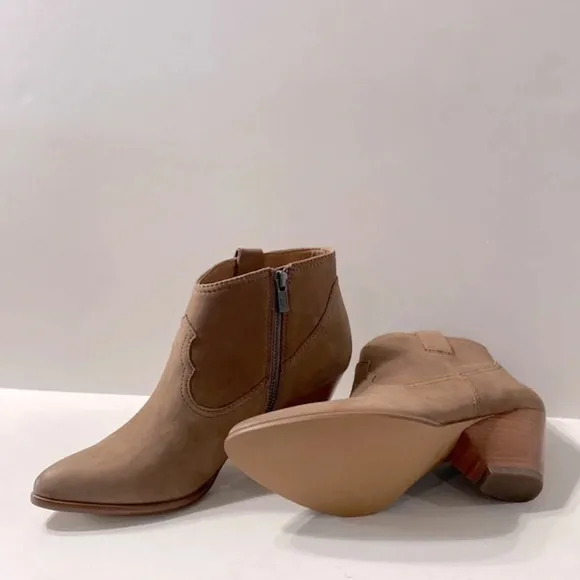 Frye &quot;NEW&quot; Western Dusty Rose Rory Leather Cowboy Pointed Toe Ankle Boots Size 9