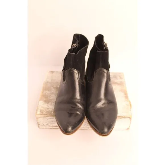 Frye and Co. Women's 9 Black Suede &amp; Leather Rubie Zip Ankle Boots