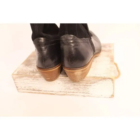 Frye and Co. Women's 9 Black Suede &amp; Leather Rubie Zip Ankle Boots