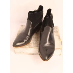 Frye and Co. Women's 9 Black Suede &amp; Leather Rubie Zip Ankle Boots