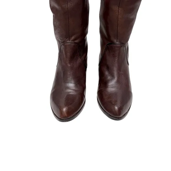 Frye Brown Leather Cindy Slouch Boots Sz 8.5