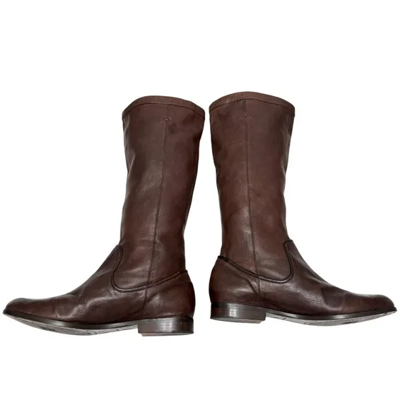 Frye Brown Leather Cindy Slouch Boots Sz 8.5