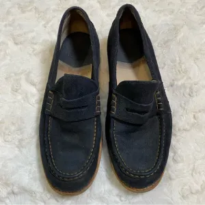 Frye Greg Men’s Classic Penny Loafer Dark Grey Rough Leather Shoes Size 12