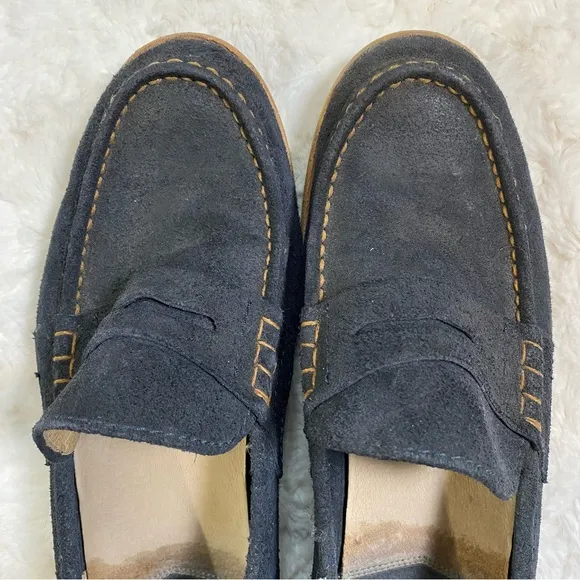 Frye Greg Men’s Classic Penny Loafer Dark Grey Rough Leather Shoes Size 12