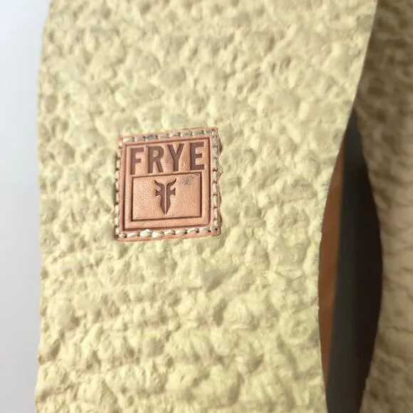 FRYE Holly Camel Brown Leather Gladiator Lace-Up Sandals, Size 8.5